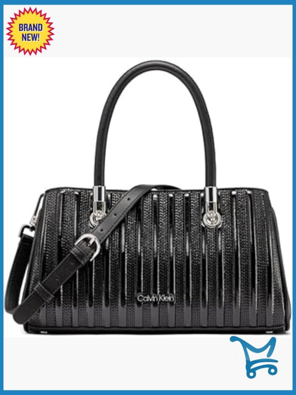 Vegan Leather Satchel with Crossbody Strap, Top Handle Bag